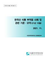 수출국 규제 정보 - 한국산식품 부적합 사례('21년 10월)_표지사진